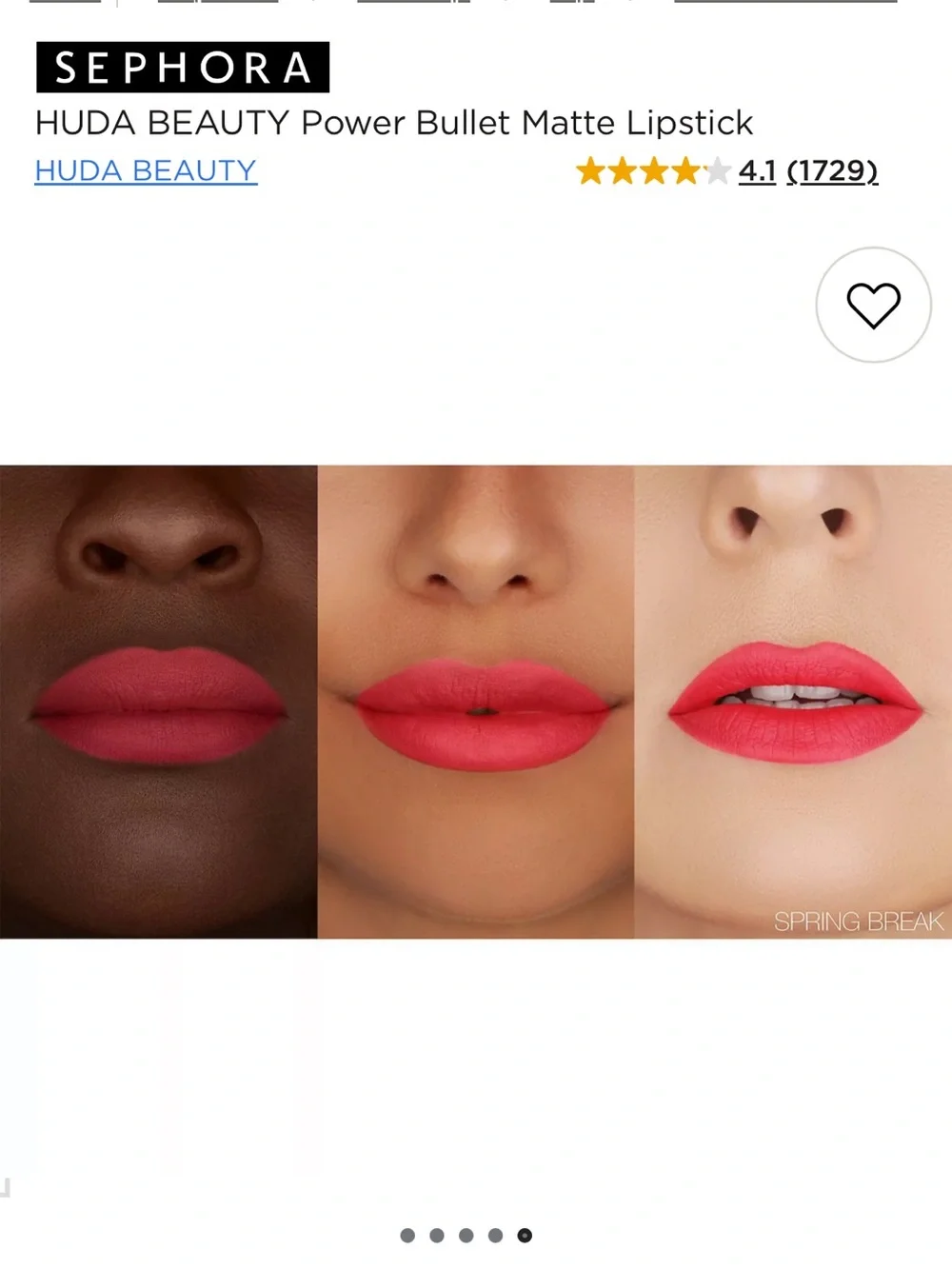 Huda Beauty Power Bullet Matte Lipstick in Spring Break